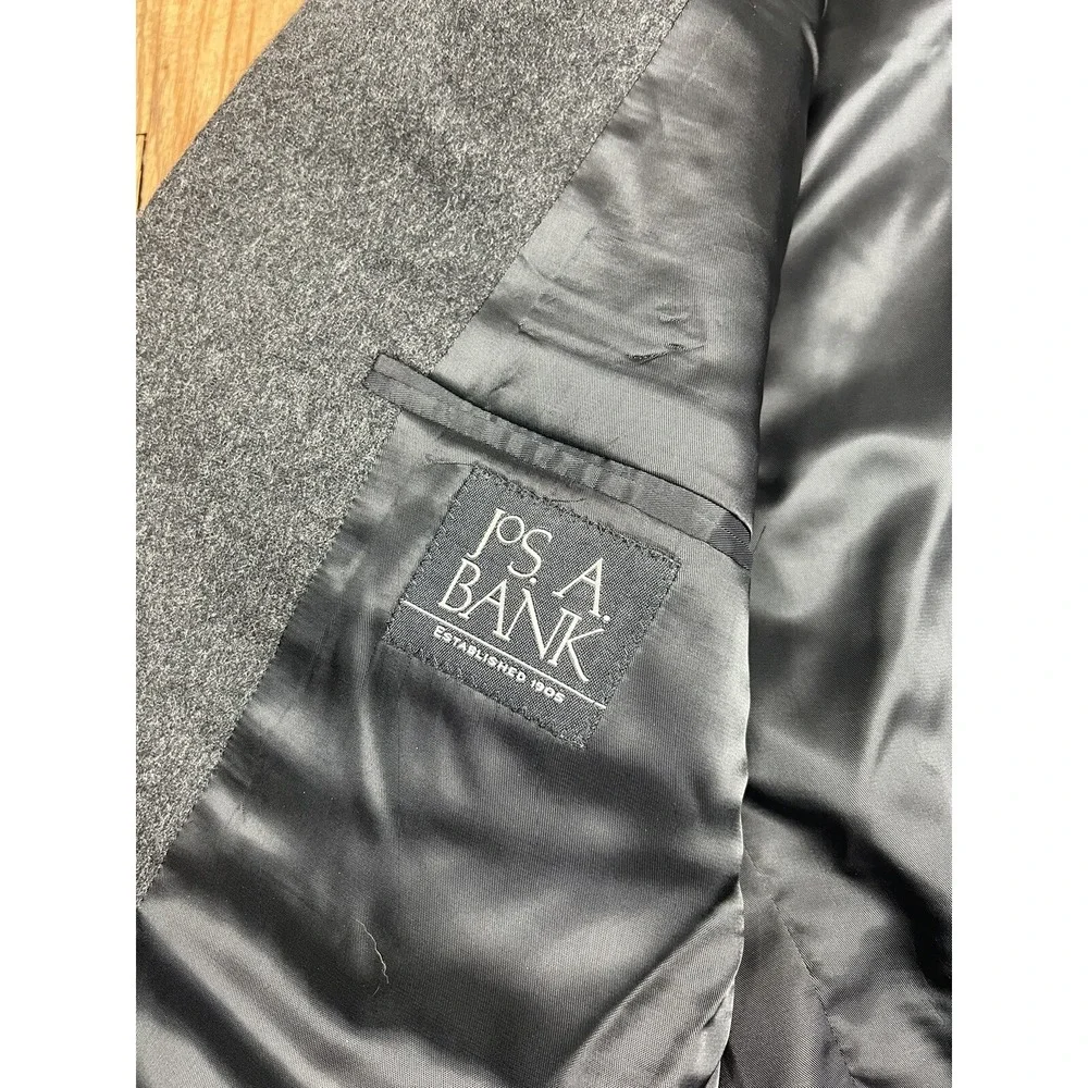 Jos A Bank Men's 44R Two Button Sport Coat Jacket Charcoal Gray‎ 100% Cashmere